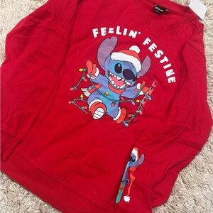 Disney Stitch Christmas Sweatshirt - Large - NWT